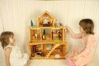 Handcrafted wooden doll house Montessori style